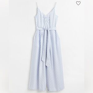 H&M Size XL Blue & White Stripe V neck Jumpsuit - Wide Leg